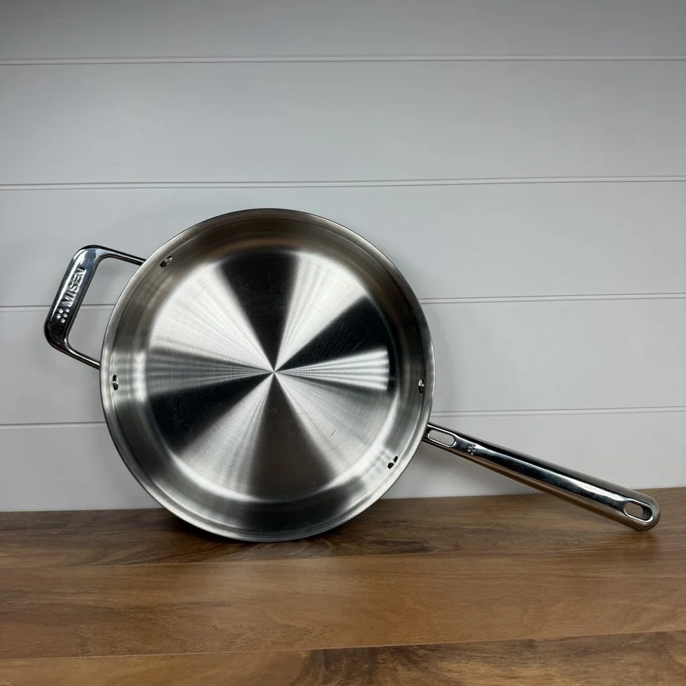 Misen 3 Qt Saute Pan 5 Ply Stainless Steel Gormet Kitchen No Lid Two Handle